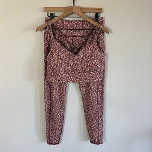 Madewell MWL Athletic Matching Set Flex Leggings & Sports Bra Floral Cottage